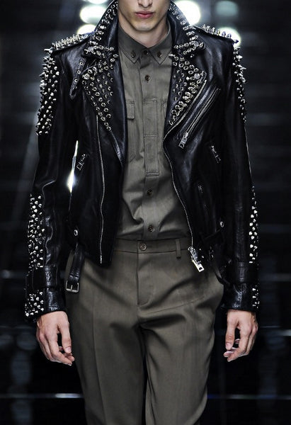 Black Studded Leather Jacket